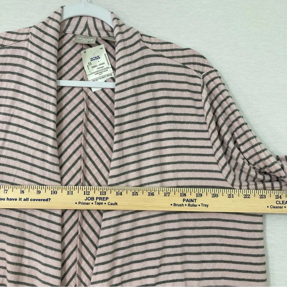 New Chico's Light Pink Striped Knit Open Front Cardigan size Large/2 - Picture 6 of 10